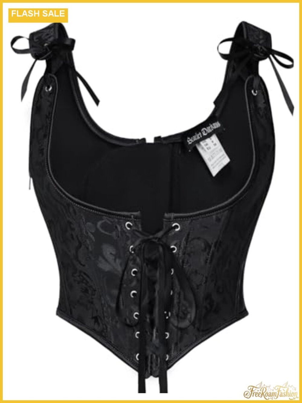 Renaissance Corset Top Women Underbust Jacquard Lace Up Bustier